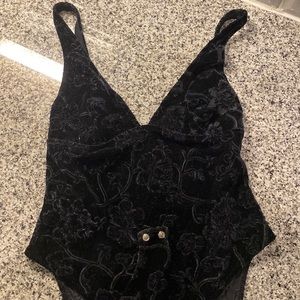 Black floral bodysuit